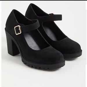 Torrid Black Faux Leather Mary Jane Chunky Heel 9.5 womens
